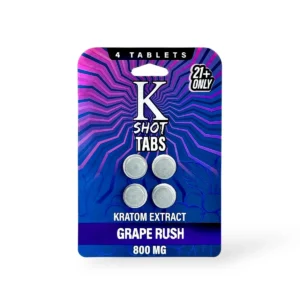 K Shot Tabs Kratom Extract Tablets Grape Rush 200mg Per Tablet