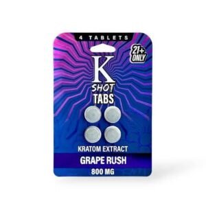 K Shot Tabs Kratom Extract Tablets Grape Rush 200mg Per Tablet